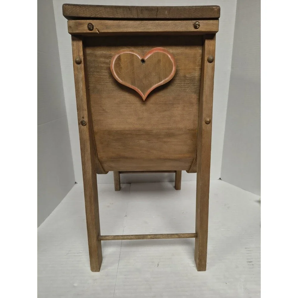Cottage Core Hand Painted Hand Made Goose  End Table With Goose Accessories Vtg